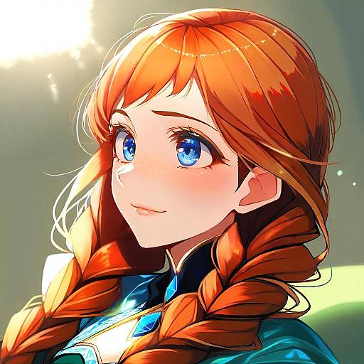 Illustration of Anna (frozen), frozen (disney) in the style of Tsukui kachou