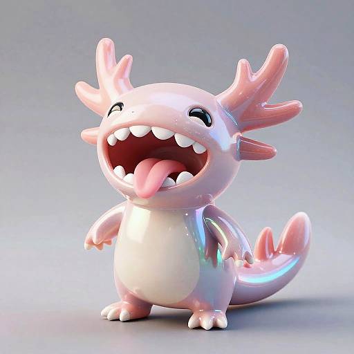 Iridescent Coral Axolotl Plushie