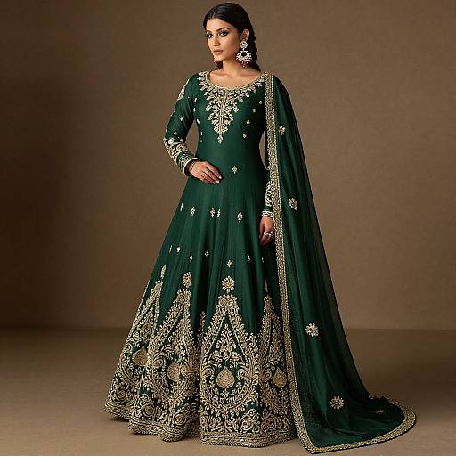 Emerald Silk Baps Outfit Elegance