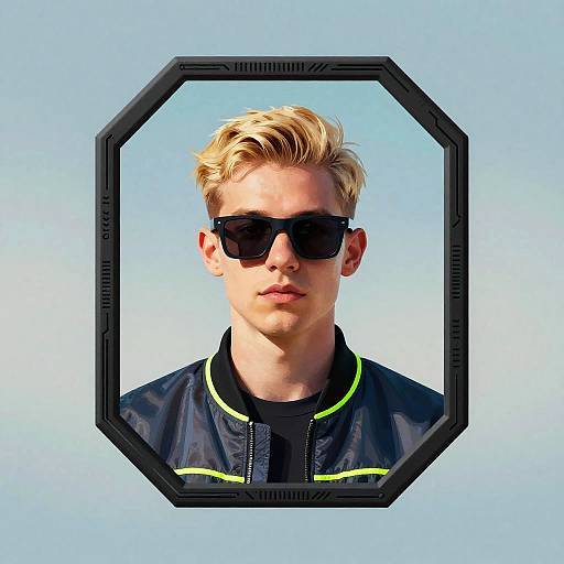 Futuristic Portrait with Neon Accents