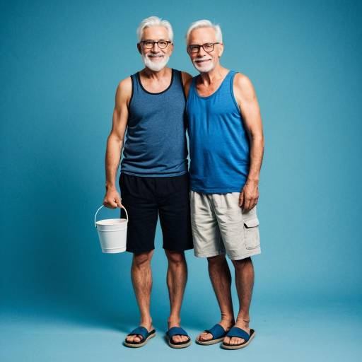 Two Elderly Men in Casual Summer Attire