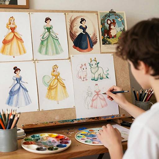 Cozy Disney Artist's Workshop Scene