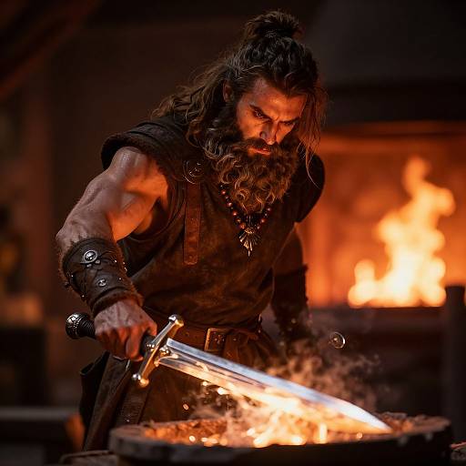 Bearded Female Dwarf Blacksmith