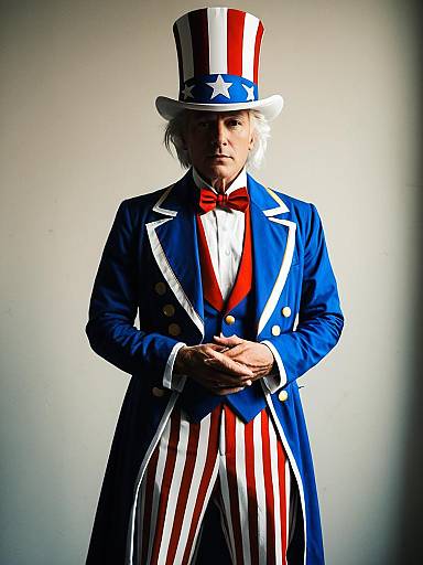 Man Wearing Uncle Sam Costume