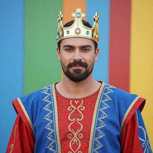 Regal Man in Vibrant Royal Costume