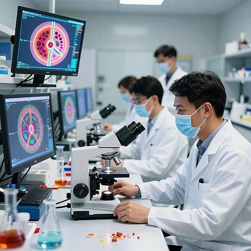 Diverse Scientists in High-Tech Biomedical Lab