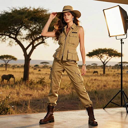High-Fashion Safari Guide Portrait