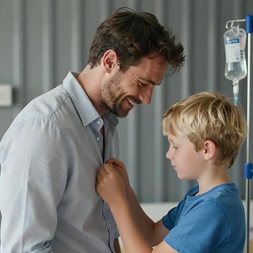 Tender Moment Between Father and Son