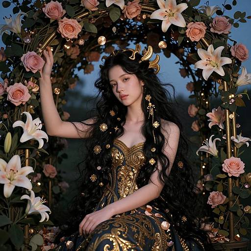 Ornate Baroque Portrait of Mystique Beauty