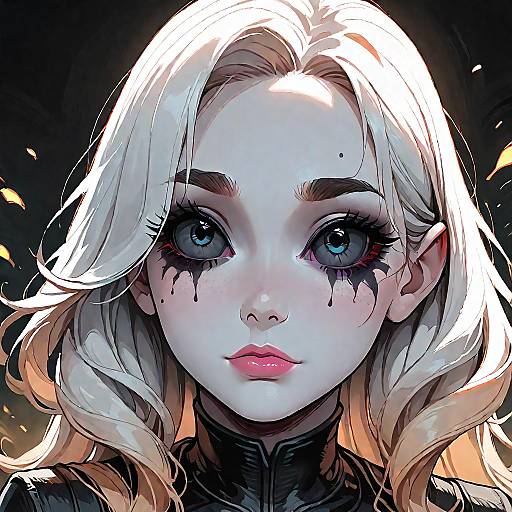 Haunting Woman with Abyssal Eyes