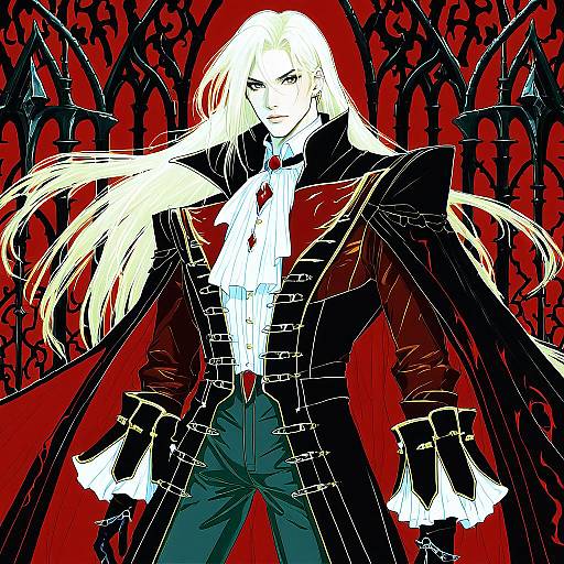 Illustration of Alucard (castlevania), castlevania (series) in the style of Keita (tundereyuina)