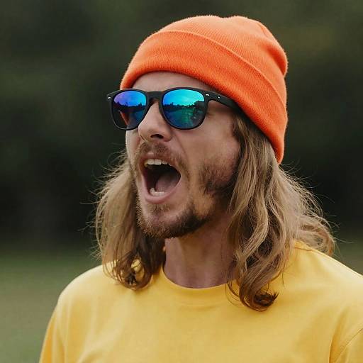 Vibrant Portrait of a Shouting Man