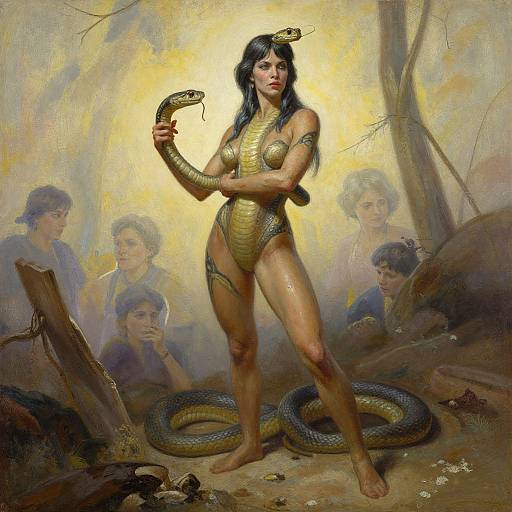 70mm Snake Woman Hybrid Airbrush Art