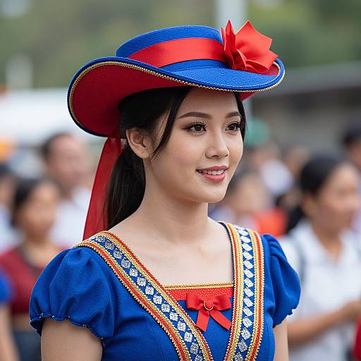 Pinya Festival Woman in Traditional Dress