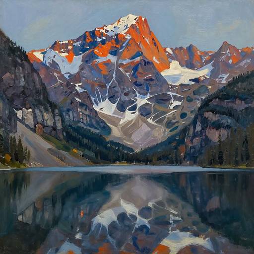 Majestic Mountain Oil Painting