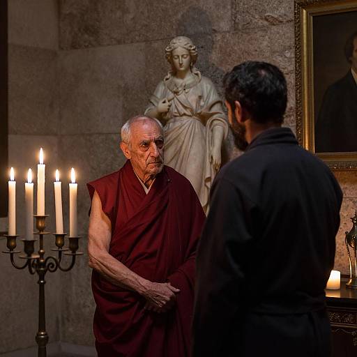 Mysterious Interior Scene with Figures