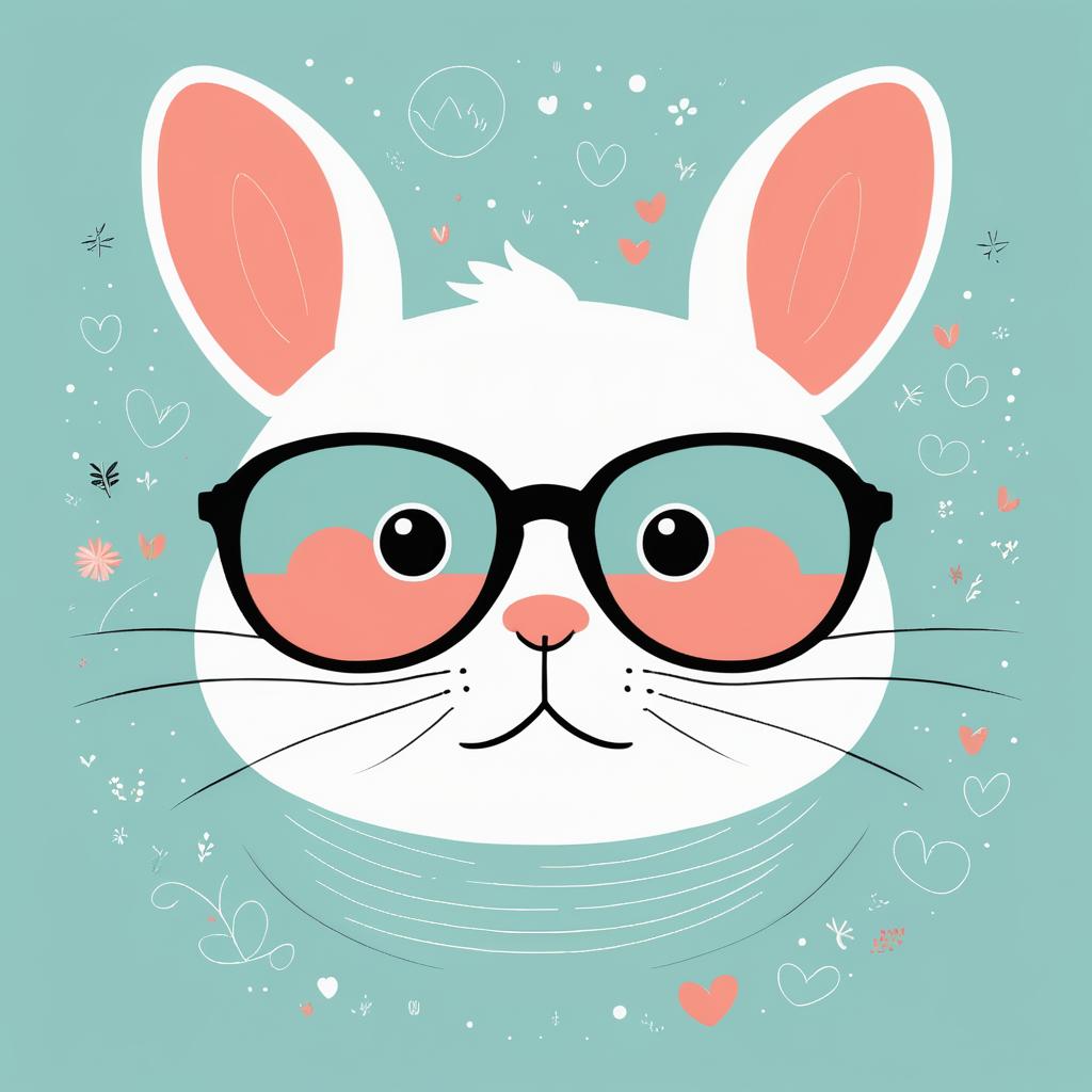 Playful Rabbit Art in Gemma Correll Style