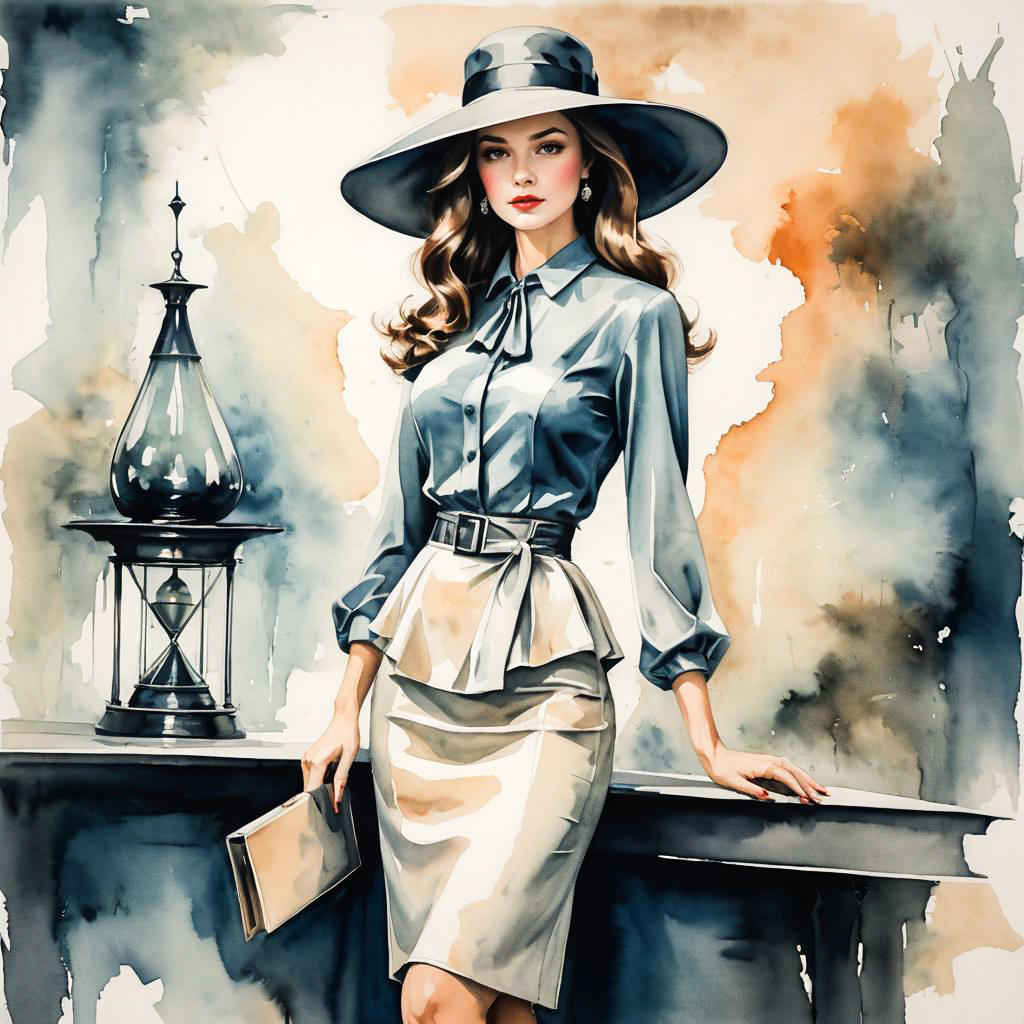 Vintage-Inspired Sophisticated Lady Illustration