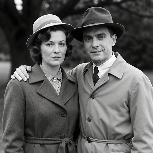 Vintage Couple in Black and White Photograph