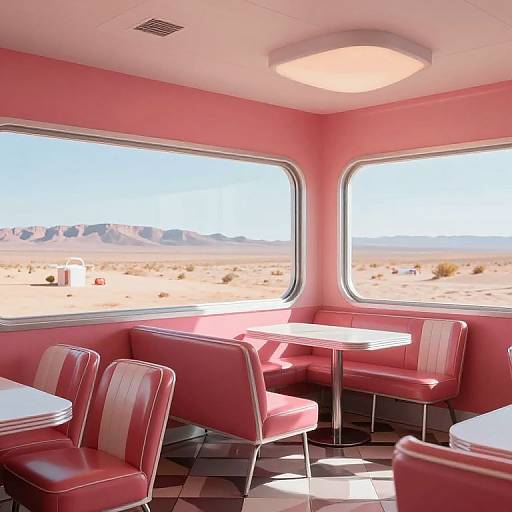 Retro Futuristic 1960s Diner Interior