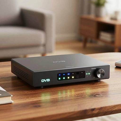 Close-Up Digital TV Decoder with LEDs