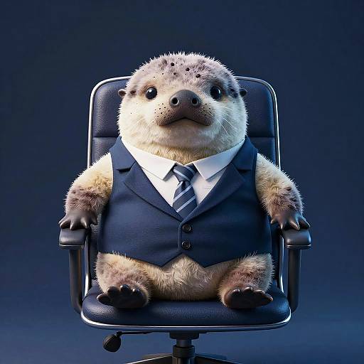 Stylish Platypus in Office Chair