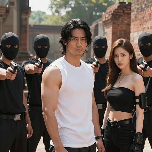 Dramatic Showdown in Ancient Ruins