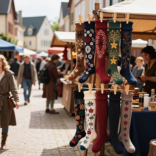 Colorful Medieval Tights at Renaissance Fair