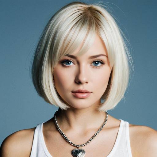 Realistic Solo Girl with Platinum Bob Wig