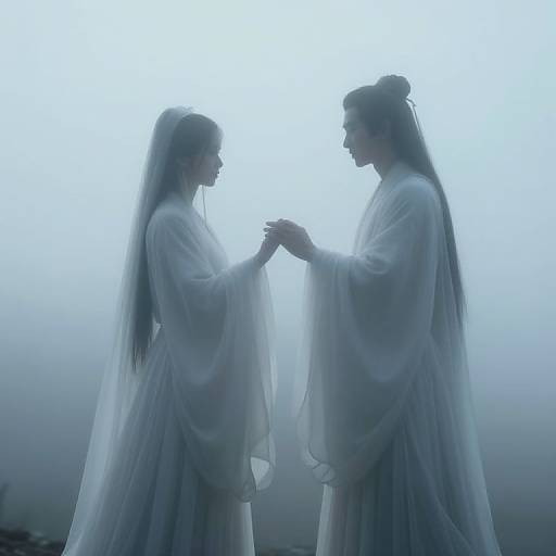 Ethereal Figures in Misty Void