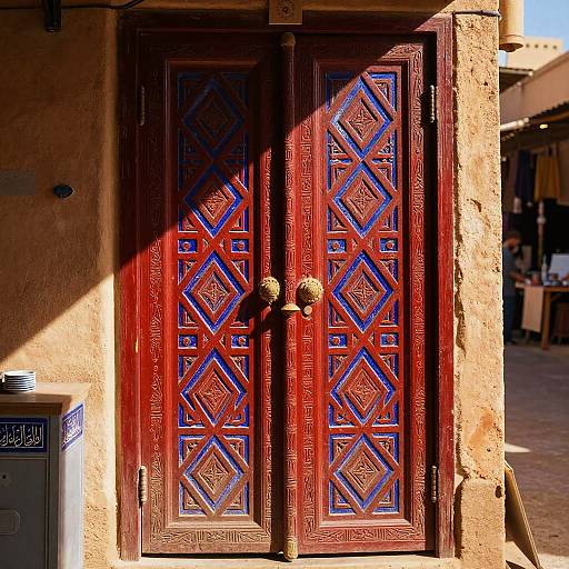 Intricate Moroccan Doors in Sunlight