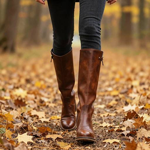 Elegant Tall Leather Boots in Autumn