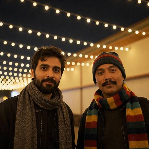 Cozy Indoor Portrait with String Lights