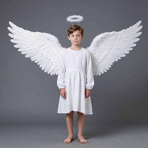 Halloween White Angel with Halo