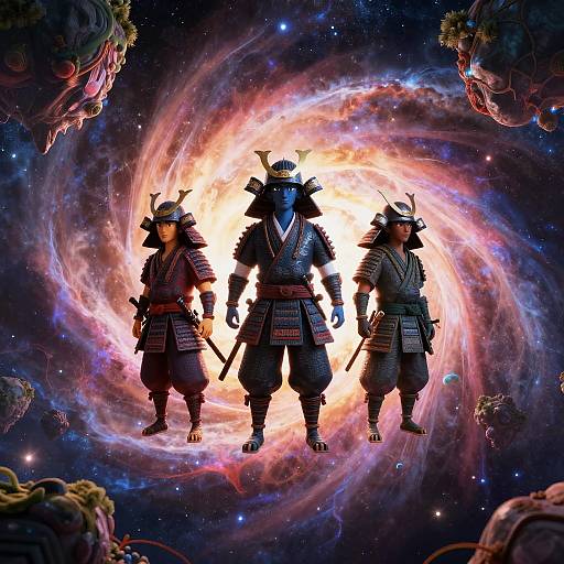 Floating Samurai in Cosmic Wonderland