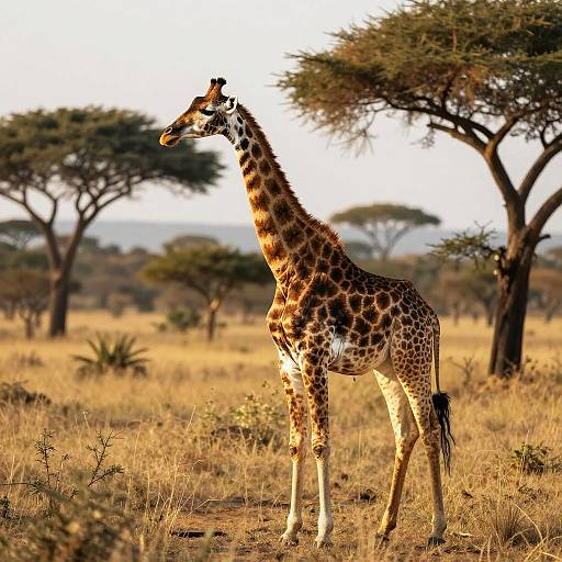 Graceful Short-Necked Giraffe in Savannah
