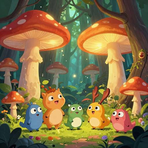 Whimsical Fantasy Forest Scene
