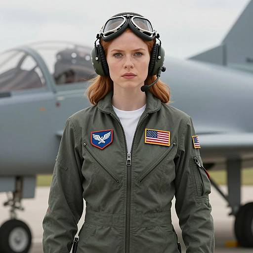 Female Military Pilot in Flight Suit