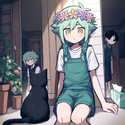 Colorful Boys with Braids and Flowers