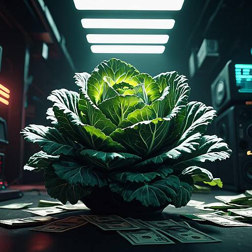 Cyberpunk Money Cabbage with Speakers