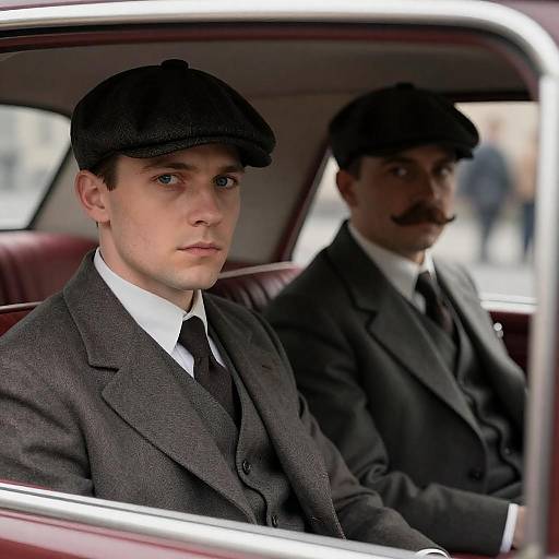 1920s Men in Vintage Car Scene