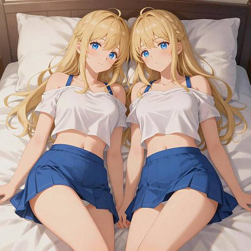 Intimate Anime Art of Two Girls