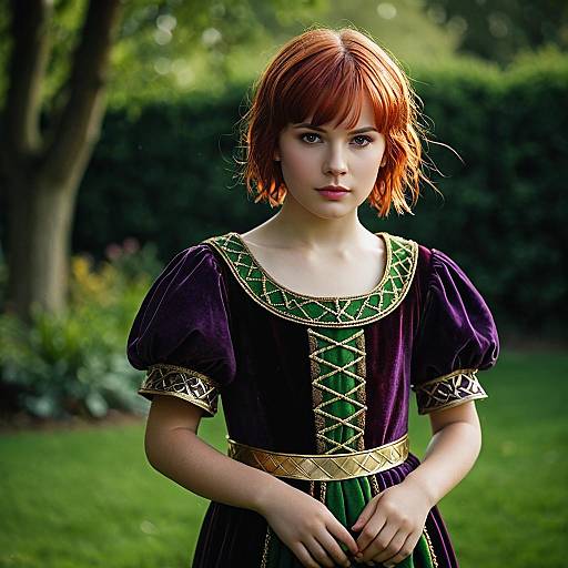 Young Girl in Medieval Fantasy Dress