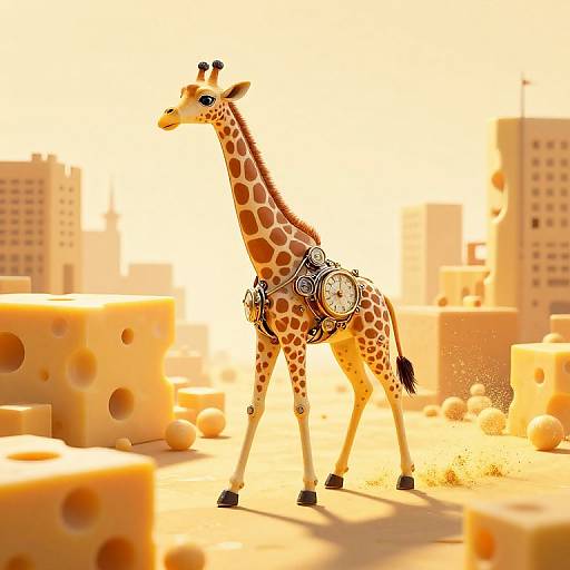 3D Clockwork Giraffe in Cheese City