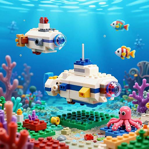 AI-Generated Underwater Lego Adventures