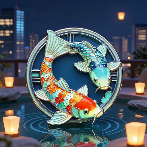 Neon Bioluminescent Koi Enamel Pin