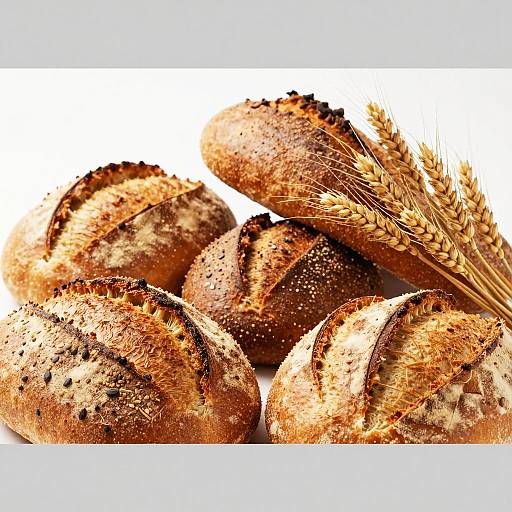 Rustic Bread and Wheat Close-Up