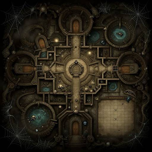 Fantasy DND Underground Dungeon Map