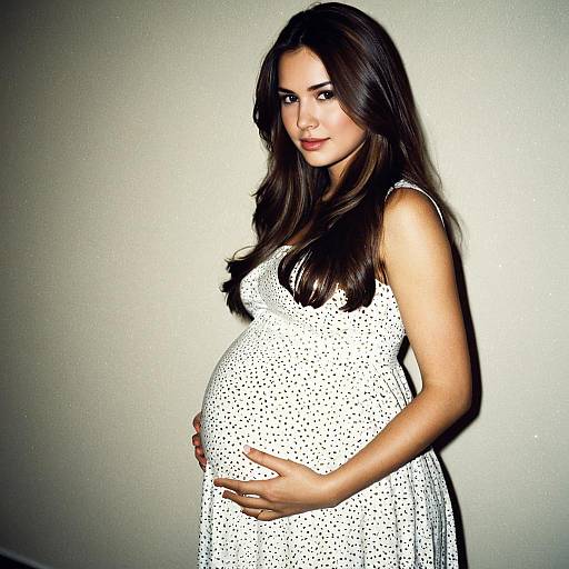 Pregnant Woman in Maternity Dress