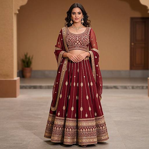 Woman in Traditional Navratri Dress